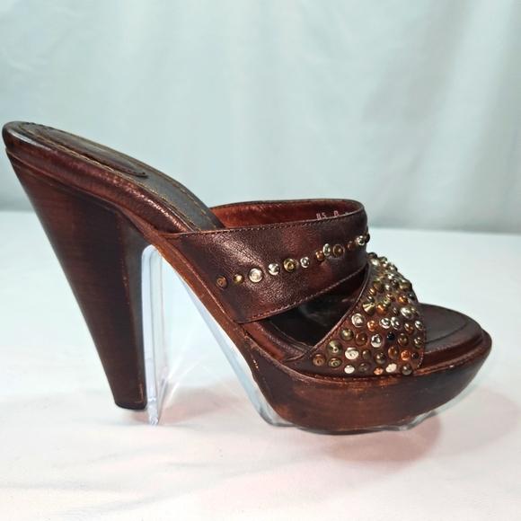 Frye Womens Brown Leather Sandals Sz 7 - Picture 1 of 7